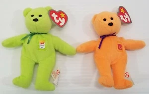 AG) 2er Set TY Teenie Beanie Babys McDonalds Happy Meal und Pommes Bären 2004 - Bild 1 von 7