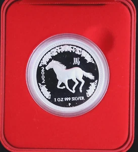 $1 Yr of the *Horse* 2002 1 oz Silver Coin. Limited Ed. of 2500. - Picture 1 of 3