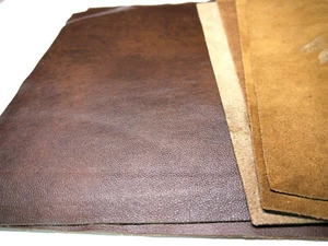 Leather panels 4 Pieces large 18" x 24" first Quality Reddish Brown - Picture 1 of 3