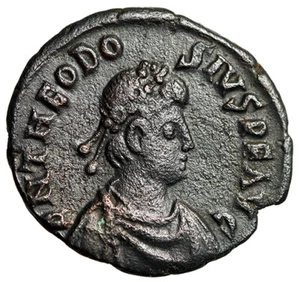 Theodosius I "GLORIA ROMANORVM Labarum & Globus" Alexandria rar - Bild 1 von 5
