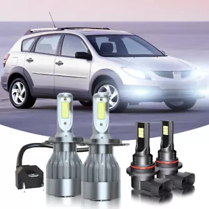 For Pontiac Vibe 2003-2008 4X LED Headlight Kit High Low Beam Fog Light Bulbs - Picture 1 of 18
