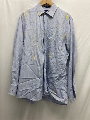 j mclaughlin Button Shirt Men’s L Paint Splatter Custom Super 100’s - Image 1 of 4