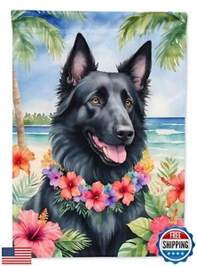 Caroline's Treasures DAC6367CHF Belgian Sheepdog Luau House Flag Large Porch  - Picture 1 of 5