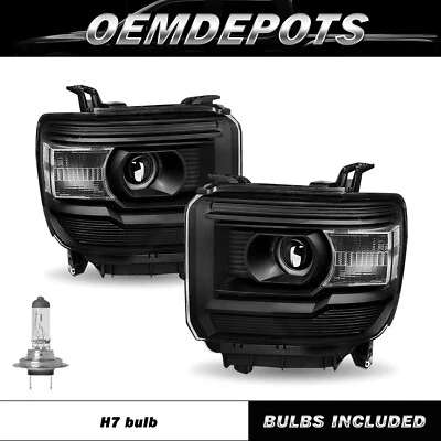 Proyector para GMC Sierra 1500 2500HD 3500HD 2014-2019 [estilo OE] faros L+R Foto 1 de 4
