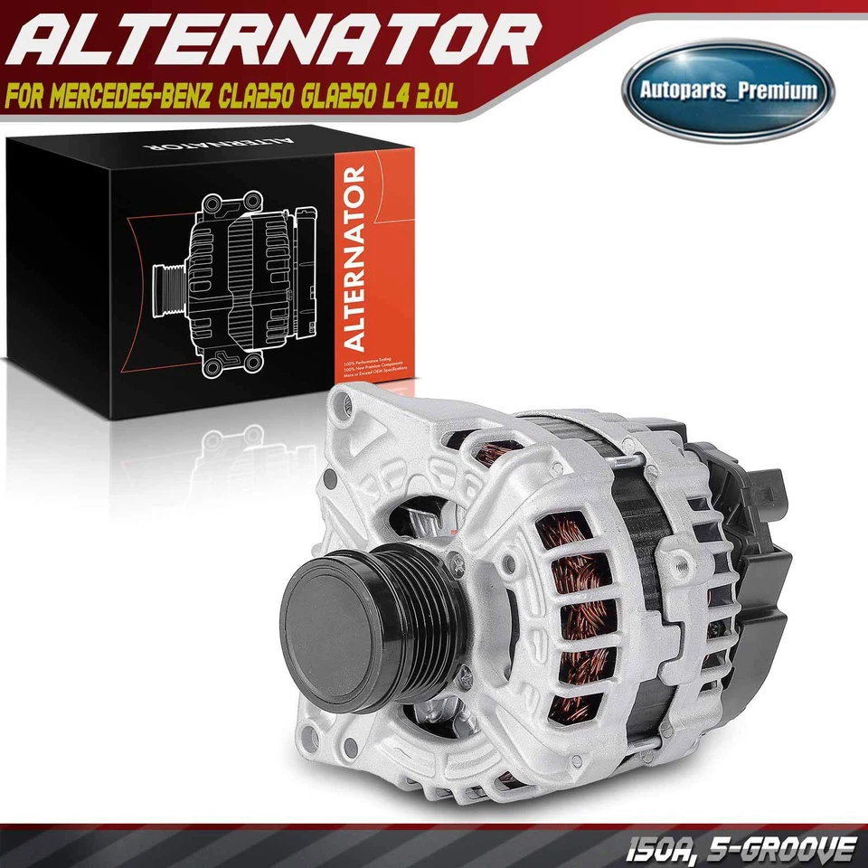 Alternador para Mercedes-Benz CLA250 2014-2019 GLA250 15-20 150A 12V CW 5 ranuras Foto 1 de 4