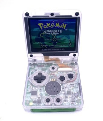 Gameboy Advance SP Gba Sp IPS V2 en carcasa transparente con paquete de cargador Foto 1 de 4