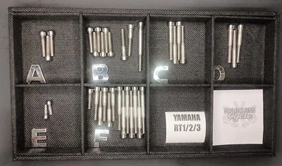 Yamaha Rt1 Rt2 Rt3  Rt 360 Polished Stainless Engine Bolt Set Kit Enduro - Image 1 of 4