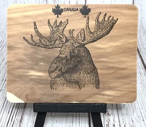 Canada Moose Eastern Red Cedar Wooden Postcard - Picture 1 of 4