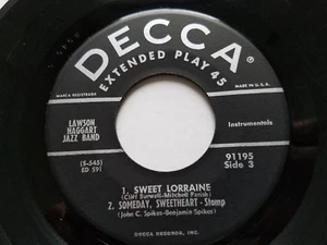 LAWSON HAGGART JAZZ BAND - Windy City Jazz 7" EP RAGTIME 1958 Decca - Picture 1 of 2