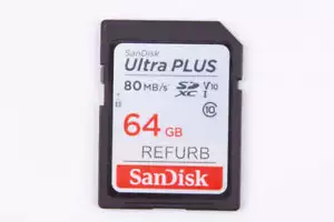 SanDisk Ultra Plus 64GB SDXC Memory Card, Up to 80 MB/s, V10 Class 10, UHS-I - Picture 1 of 12