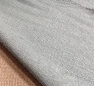 French Vintage herringbone Linen Duckegg blue Curtain/Craft / upholstery Fabric - Picture 1 of 3