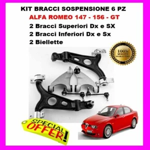 KIT BRACCI 6PEZZI SOSPENSIONE ANTERIORE  FOR ALFA ROMEO 147-156-GT - Imagen 1 de 1
