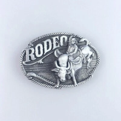 Старинный матовый серебряный ковбойский пояс с пряжкой Boucle de ceinture - Изображение 1 из 4