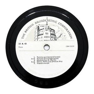 BBC SOUND EFFECTS LIBRARY "Tommy / Machine Gun" 12" (E) 23-A-43 [78 RPM] - Imagen 1 de 2