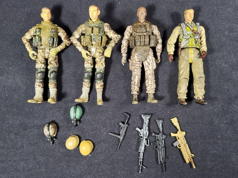 Lot of 4 - 1:18 Blue Box Toys (BBi) Elite Force Modern US Army/Air Force Figures Cover
