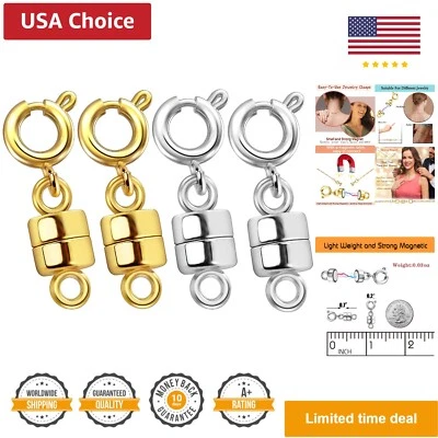 Fechos e fechos magnéticos para colar - Pulseira folheada a ouro 14k e prata C... - Imagem 1 de 4