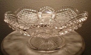 EAPG George Duncan & Sons No 30 Diamond Cut aka Scalloped Six Point Compote - Picture 1 of 3