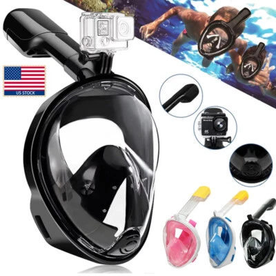 US Snorkel Scuba Full Face Mask Swimming Underwater Diving Masks For Kids Adults - Image 1 of 4