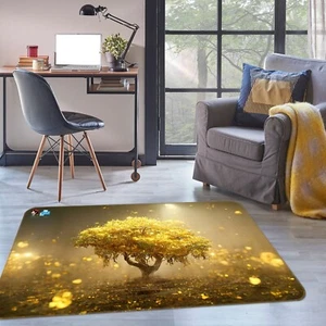3D Kostbarer Goldener Baum H9188 Mat Elegant Foto Teppich Wolldecke Erin - Picture 1 of 5