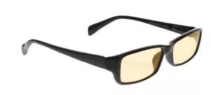 Gafas de computadora con recubrimiento AR de doble cara de polietileno melocotón - marco de plástico negro - Imagen 1 de 1
