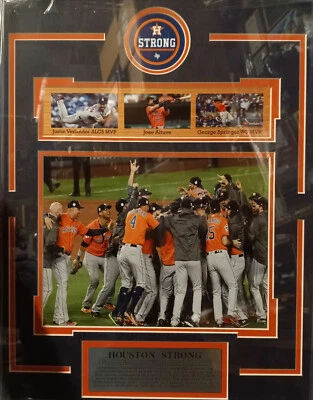 "Houston Strong" Astros photo w/ Custom Framed 22x18 Altuve Springer Verlander - Image 1 of 3