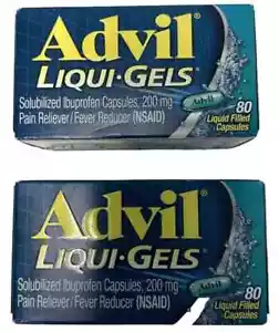 2 Advil Liqui Gels Pain Reliever 80 EACH Liquid Filled Capsules EXP 2/26 SEALED - Picture 1 of 4