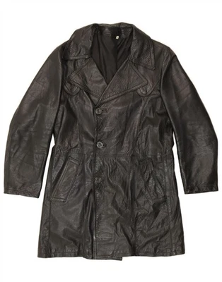 ASTOR Mens Leather Coat IT 50 Large Black Leather CK01 - Image 1 of 4