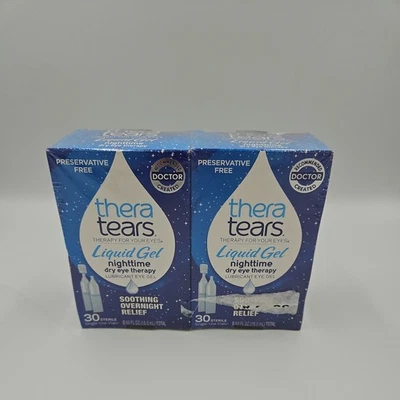 Gel líquido lubricante para ojos secos nocturnos Thera Tears 30 frascos cada uno lote de 2. Foto 1 de 4