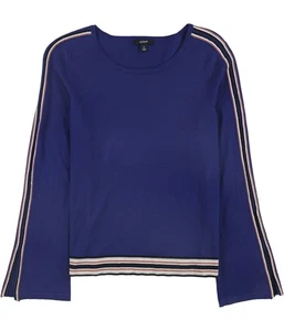 Alfani Womens Striped Bell Sleeve Pullover Sweater, darkblue, S - Picture 1 of 1
