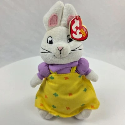 7” Max and Ruby Rabbit 2014 TY Beanie Plush Stuffed Animal NWT - Image 1 of 4