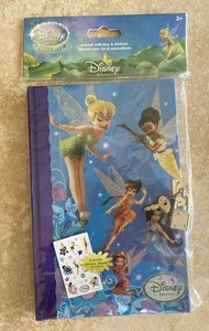 NEW Disney Tinkerbell Tinker Bell Diary Journal 6x8” w/ Lock Keys & STICKERS NIP - Picture 1 of 6