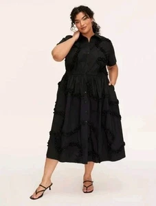 Kate Spade New York x Target - kurzärmliges Midi-Shirtkleid mit Band schwarz - Gr. 2X - Bild 1 von 4