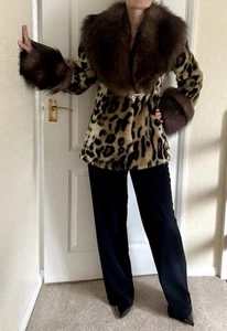 Alessandra Rich Leopard Print Faux Fur Jacket IT38/FR34/UK6/US2 - Picture 1 of 17