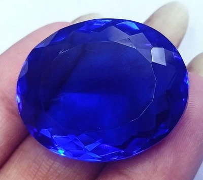 Brazilian Deep Blue Topaz 69.60 Ct Oval Shape Loose Gemstone Certified - Image 1 of 4