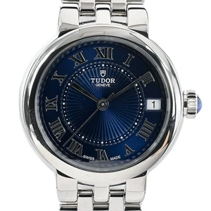 TUDOR WATCH CLAIRE DE ROSE 35800 AUTOMATIC DATE BLUE DIAL STAINLESS STEEL MEN'S - Picture 1 of 8