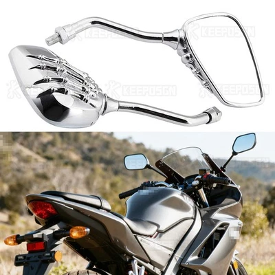 Espejos retrovisores cromados para moto Yamaha RS100 RD400 TX750 XS400 XS500 Foto 1 de 4