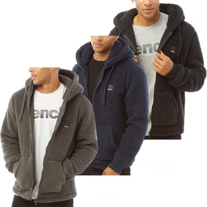 Bench Mens Tommy Borg Full Zip Teddy Bear Fleece Hooded Hoody Hoodie Jacket - Picture 1 of 7