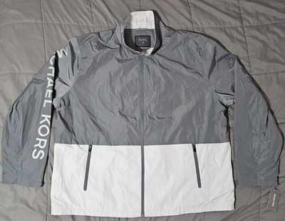 Cortavientos Michael Kors Performance para hombre talla 3XB titanio Foto 1 de 4