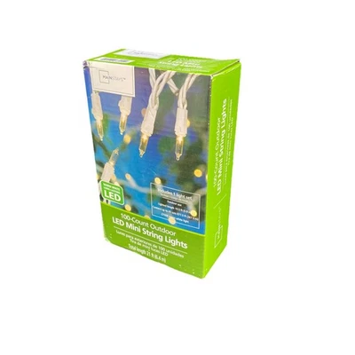 Mini cadena de luces MAINSTAYS verde cálido para exteriores 100 unidades LED 21 pies Foto 1 de 4