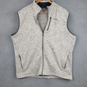 Eddie Bauer maglione gilet uomo maglia grande pile zip tasca esterna strato autunno - Foto 1 di 13