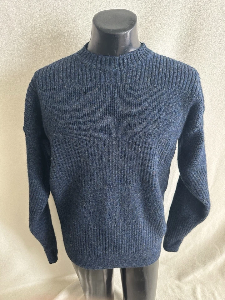 Мужской свитер Oliver Harding XL синий 100% шерстяной вязаный пуловер с круглым вырезом - Изображение 1 из 4