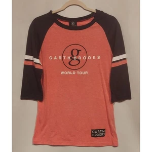Garth Brooks Womens World Tour Jersey Style 3/4 Sleeve T-Shirt Size Medium - Picture 1 of 10