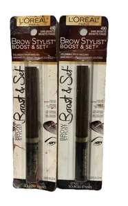 Loreal Brow Stylist Boost & Set Volumizing Mascara #490 DARK BRUNETTE 2 Pack - Picture 1 of 5