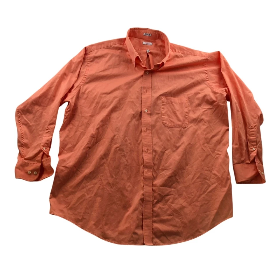 Izod Mens Dress Shirt Size 3XL 19 Neck Long Sleeve Button-Up Wrinkle-Free Twill - Image 1 of 4