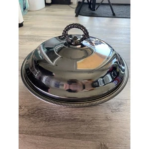 Vintage WM Rogers Silver plated Round Serving Bowl With Lid 4262 & Dish 411 - Picture 1 of 12