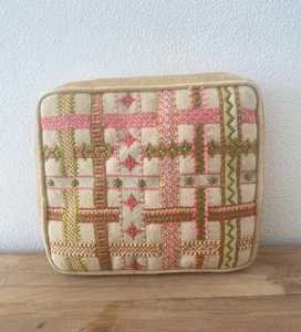 Vintage Nadelspitze Musterkissen in Rosa & Grün - Samtrücken mit Reißverschluss - Bild 1 von 6