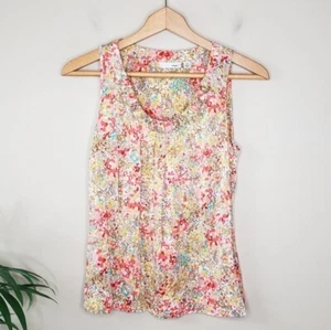 Halogen | Abstract Floral Silk Blend Tank Blouse, size XS - Picture 1 of 7