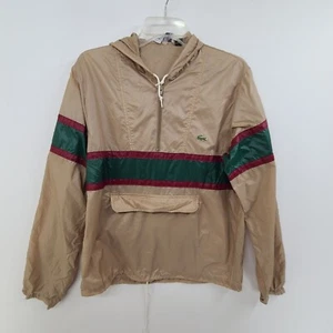 Izod Vintage Hooded Pullover Windbreaker Jacket Brown Size S - Picture 1 of 8