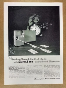 1955 Remington Rand UNIVAC 120 Lochkarten Computer Vintage Print Ad - Bild 1 von 1