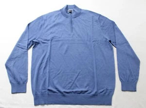 Charles Tyrwhitt Men's Merino Wool 1/4 Zip Sweater DM3 Steel Blue Size XL NWT - Picture 1 of 5